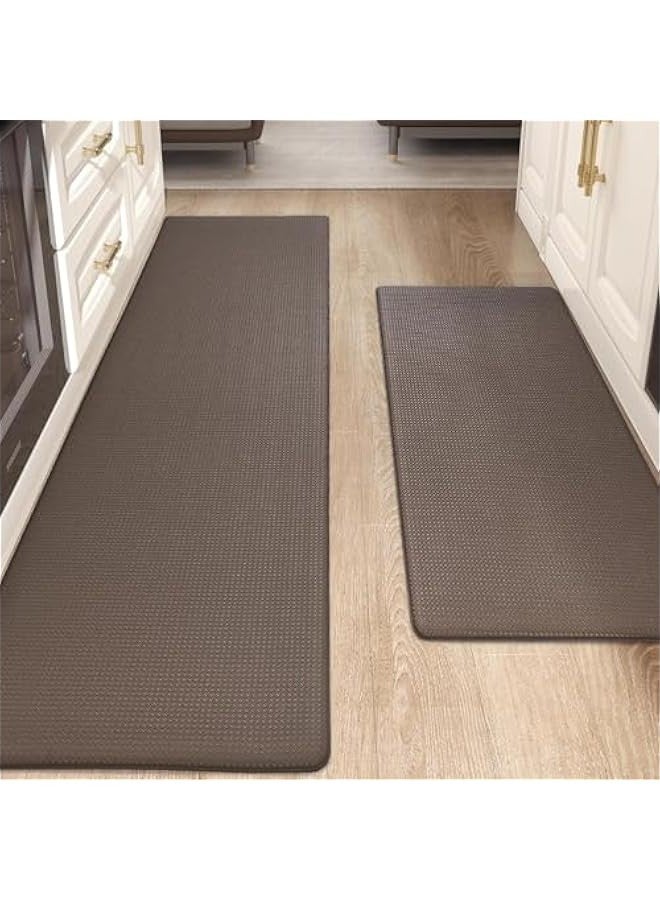 TRASSLE Kitchen Rugs, Kitchen Rug Set 2 Piece Kitchen Runner Rug Kitchen Floor Mat, Cushioned Anti Fatigue Kitchen Mat Non Skid Waterproof Comfort Standing Kitchen Rug  - Image 1