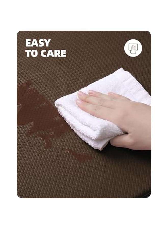 TRASSLE Kitchen Rugs, Kitchen Rug Set 2 Piece Kitchen Runner Rug Kitchen Floor Mat, Cushioned Anti Fatigue Kitchen Mat Non Skid Waterproof Comfort Standing Kitchen Rug  - Image 3