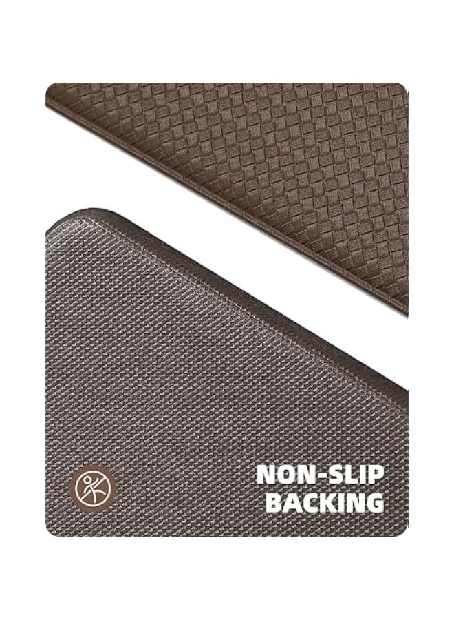 TRASSLE Kitchen Rugs, Kitchen Rug Set 2 Piece Kitchen Runner Rug Kitchen Floor Mat, Cushioned Anti Fatigue Kitchen Mat Non Skid Waterproof Comfort Standing Kitchen Rug  - Image 4