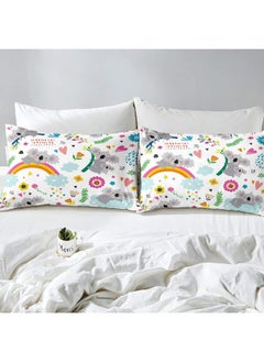 Erosebridal Kids Koala Bedding Set Cute Safari Animals Comforter for Boys Girls Flowers Butterfly Comforter Sets Cartoon Rainbow Down Comforter Bedroom Decor with 1 Comforter and 1 Pillow Case Twin Size  - Image 4