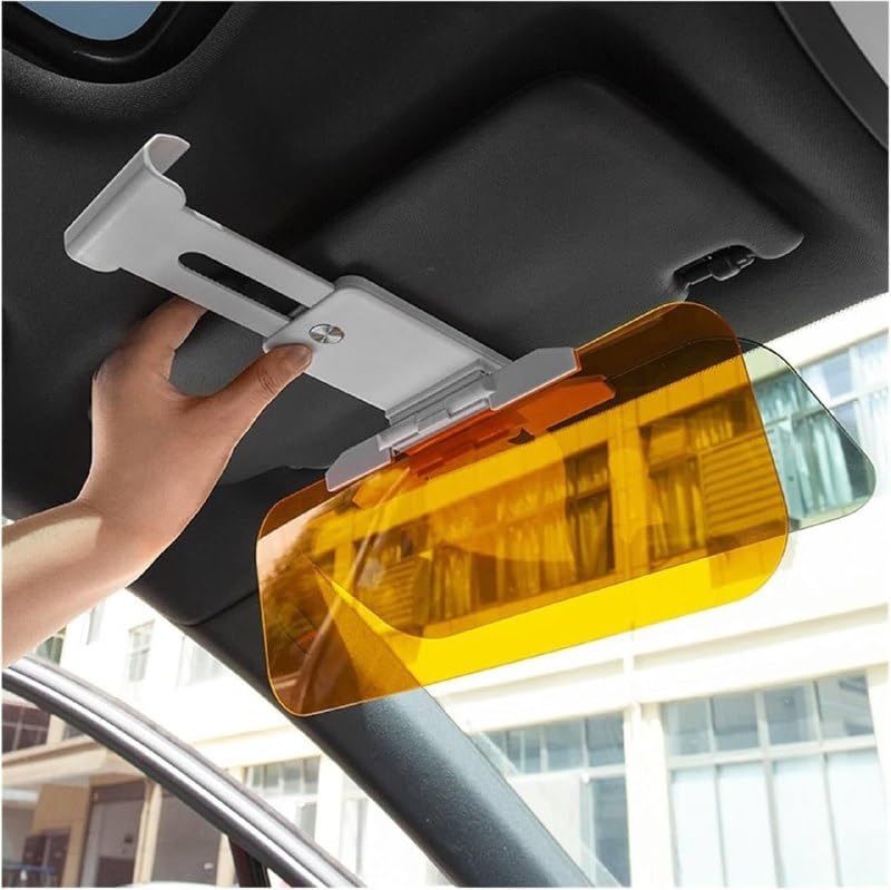 KRIPESH 2 in 1 Universal Day and Night Anti-Glare Visor Sun Visor Extender Visor Blocker Night Vision Anti-Dazzle Windshield Driving Visor UV-Filtering Eye Protector for All Car - Image 1