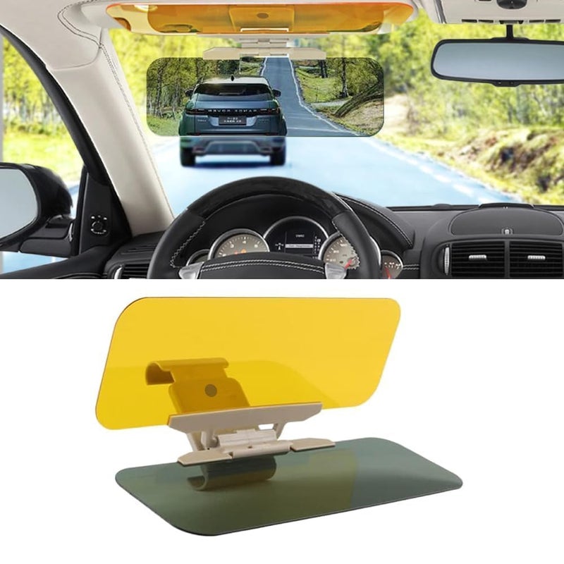 KRIPESH 2 in 1 Universal Day and Night Anti-Glare Visor Sun Visor Extender Visor Blocker Night Vision Anti-Dazzle Windshield Driving Visor UV-Filtering Eye Protector for All Car - Image 3