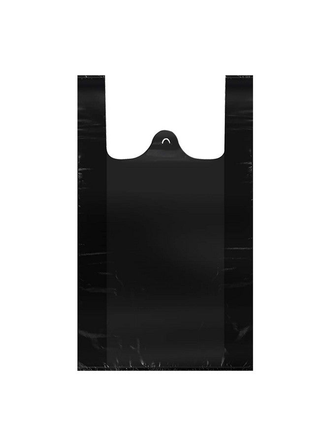 LazyMe LazyMe T Shirt Bags Grocery Plastic Bags with Handles Shopping Bags in Bulk Restaurant Bags, 12 x 20 inch (Black 50 Pcs) - Image 1