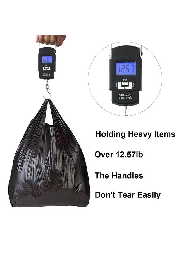 LazyMe LazyMe T Shirt Bags Grocery Plastic Bags with Handles Shopping Bags in Bulk Restaurant Bags, 12 x 20 inch (Black 50 Pcs) - Image 4