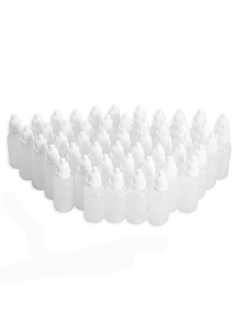 pmw - 25 Bottles - 10ML - White Plastic Empty Squeezable Dropper Bottles Eye Liquid Empty Dropper(Bottle+Tip cap+cap)