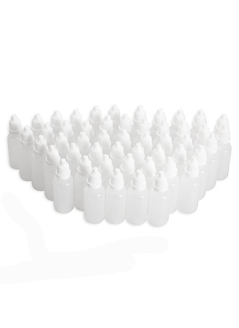 PMW pmw - 25 Bottles - 10ML - White Plastic Empty Squeezable Dropper Bottles Eye Liquid Empty Dropper(Bottle+Tip cap+cap)  - Image 1