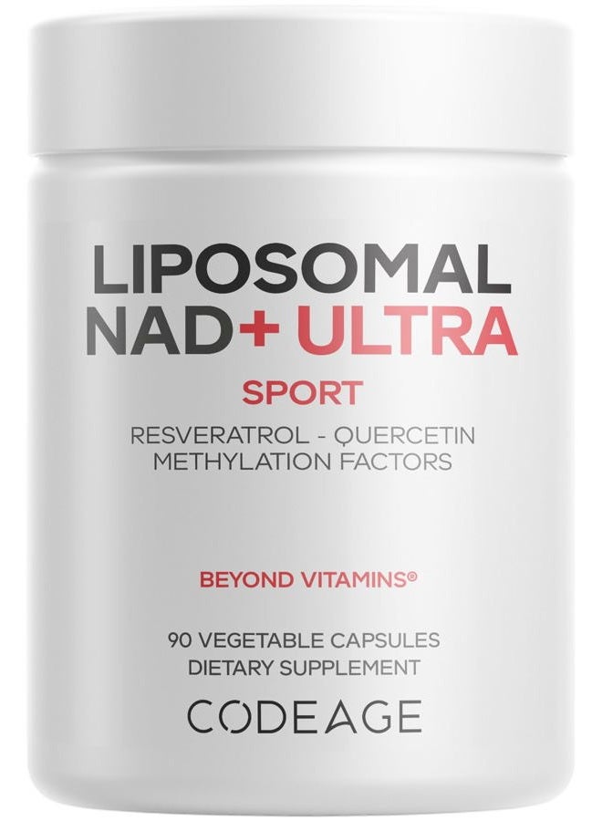 Codeage Liposomal NAD+ with Resveratrol & Vitamin B - NAD Plus Ultra for Energy & Healthy Aging Support - NAD Vitamin Supplement with Quercetin, Betaine, Riboflavin - Bioavailable - 90 Capsules - Image 1