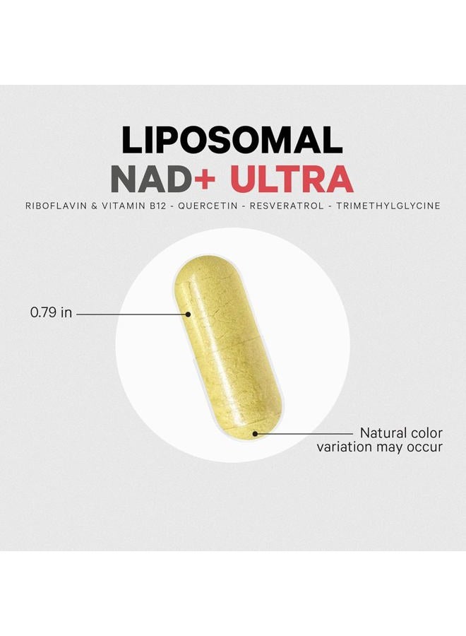 Codeage Liposomal NAD+ with Resveratrol & Vitamin B - NAD Plus Ultra for Energy & Healthy Aging Support - NAD Vitamin Supplement with Quercetin, Betaine, Riboflavin - Bioavailable - 90 Capsules - Image 4