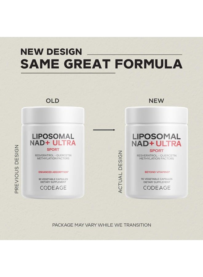 Codeage Liposomal NAD+ with Resveratrol & Vitamin B - NAD Plus Ultra for Energy & Healthy Aging Support - NAD Vitamin Supplement with Quercetin, Betaine, Riboflavin - Bioavailable - 90 Capsules - Image 3