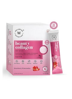 WELLBEING NUTRITION Wellbeing Nutrition Beauty Korean Marine Collagen | Strawberry Watermelon 6 Sachets  - Image 1