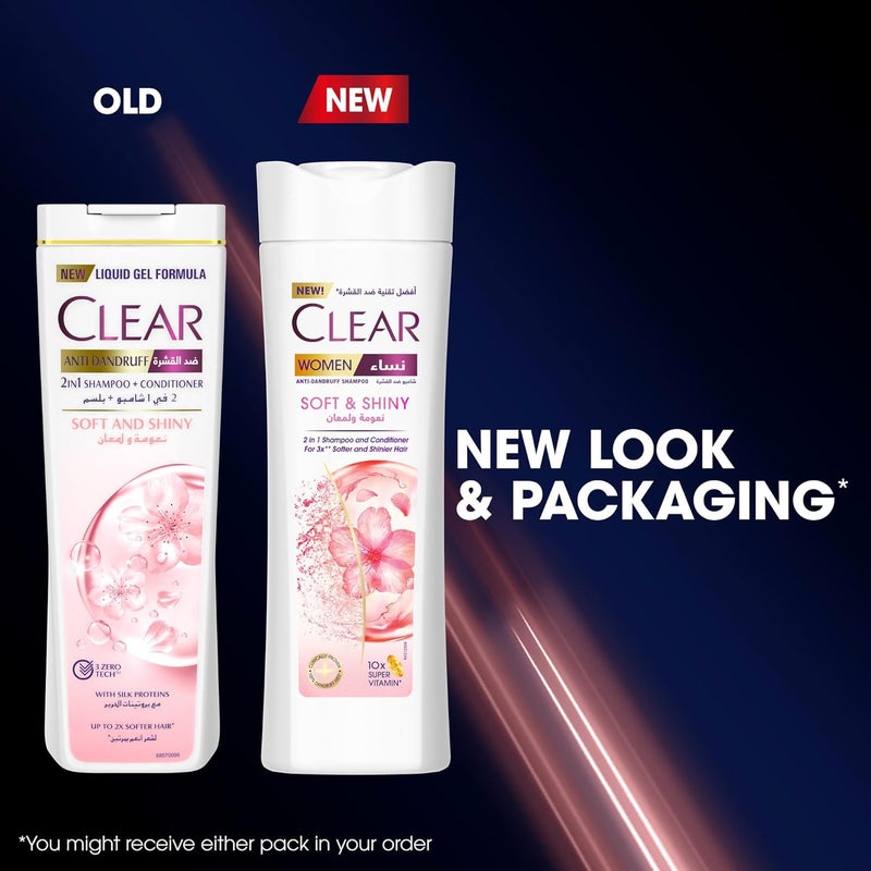2in1 Shampoo & conditioner for women, anti dandruff shampoo, Soft & Shiny, for 3x** softer & shinier hair, 600 ml - Image 4