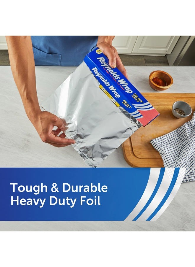 Reynolds Wrap Heavy Duty Aluminum Foil Roll, Thick Heavy Duty Foil for Added Strength and Durability, Secure Easy Open and Close Tab, 12 Inches Wide, 50 Sq. Ft. - Image 4