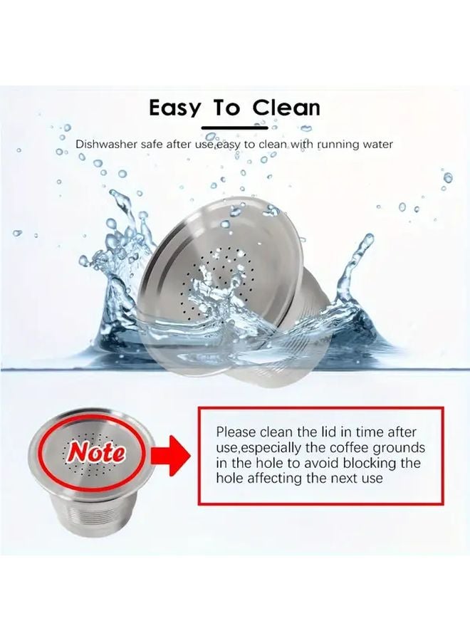 مجموعة مرشحات قهوة قابلة لإعادة الاستخدام من الفولاذ المقاوم للصدأ النوع أ لآلة الإسبريسو وفر المال - Image 5