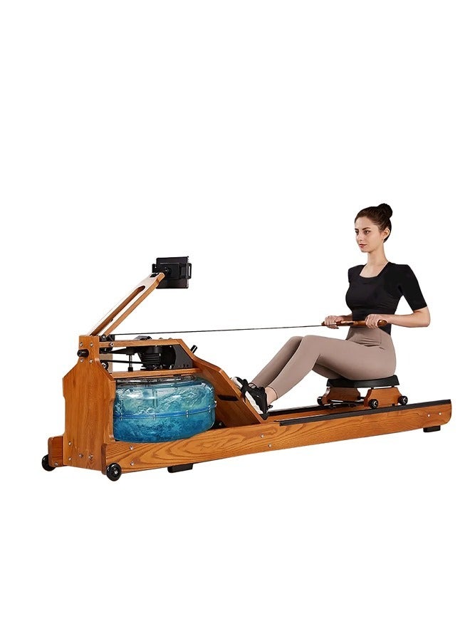 الكوتش جهاز التجديف المائية - آلة تجديف قابلة للطي لصالة الألعاب الرياضية المنزلية آلات تجديف هادئة للمنزل بسعة وزن 350 رطلاً 8 مستوى مقاومة قابلة للتعديل مقعد مبطن سهل الانزلاق - Image 1