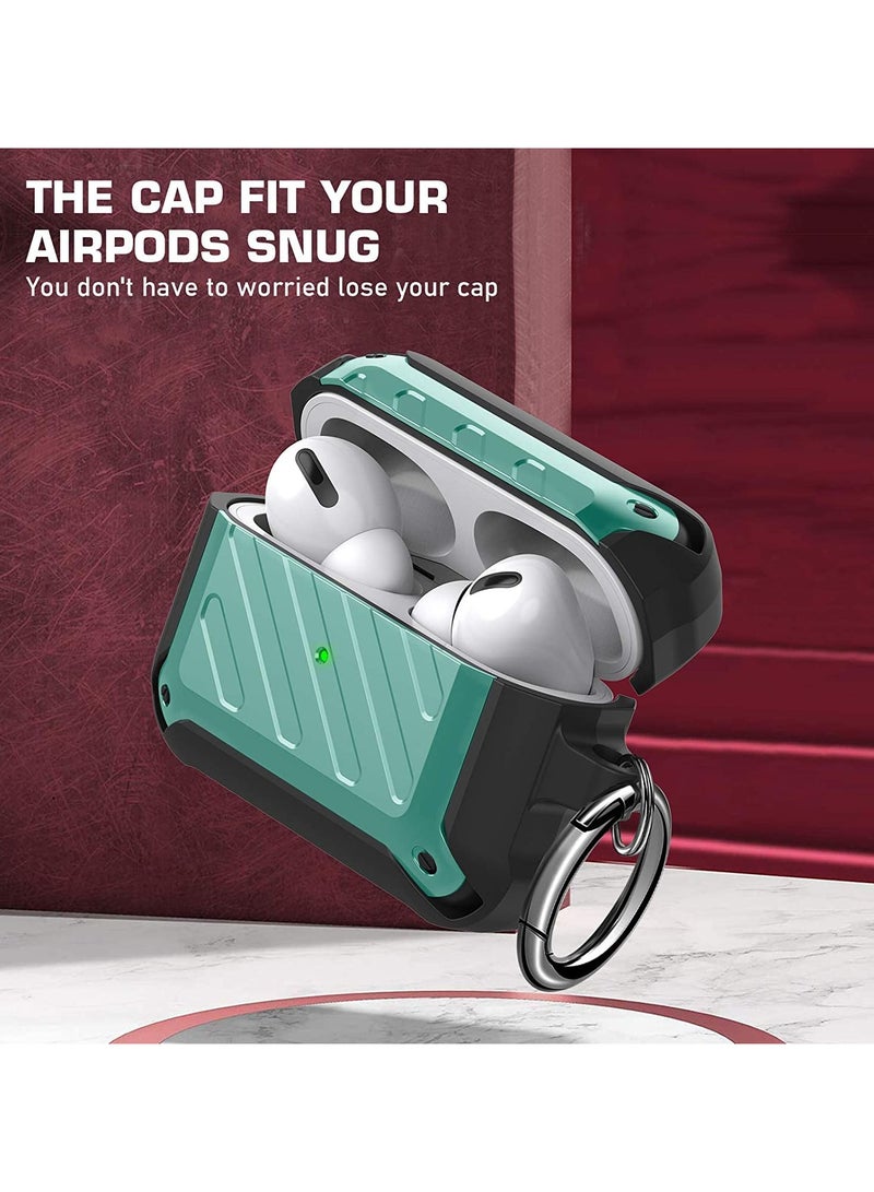 ANYOGRO AirPods Pro Case Cover with Keychain Full Body Protective Shockproof Hard Shell, Compatible with Airpods Pro 1st 2019Case for Women Men Front LED Visible Green - Image 4