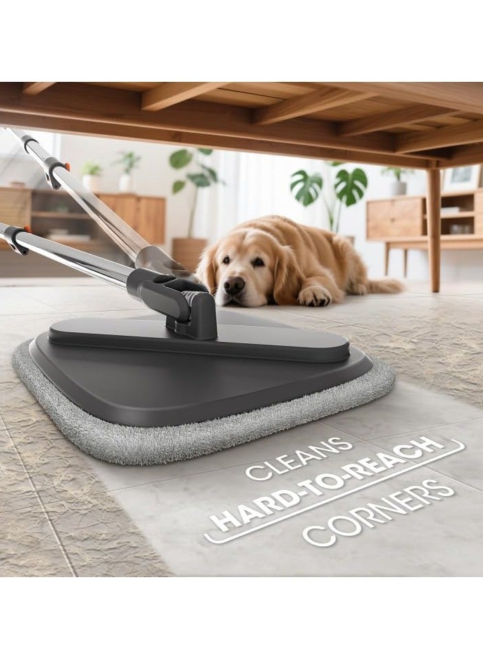 ARNOTEC Spin Mop and Bucket Set with Separate Water System – Large Flat Mop with Self-Wringer, 2 Reusable Microfiber Pads, 360° Rotating Mop Head, Efficient Cleaning for Floors, Walls, and Hard-to-Reach Areas - Image 5