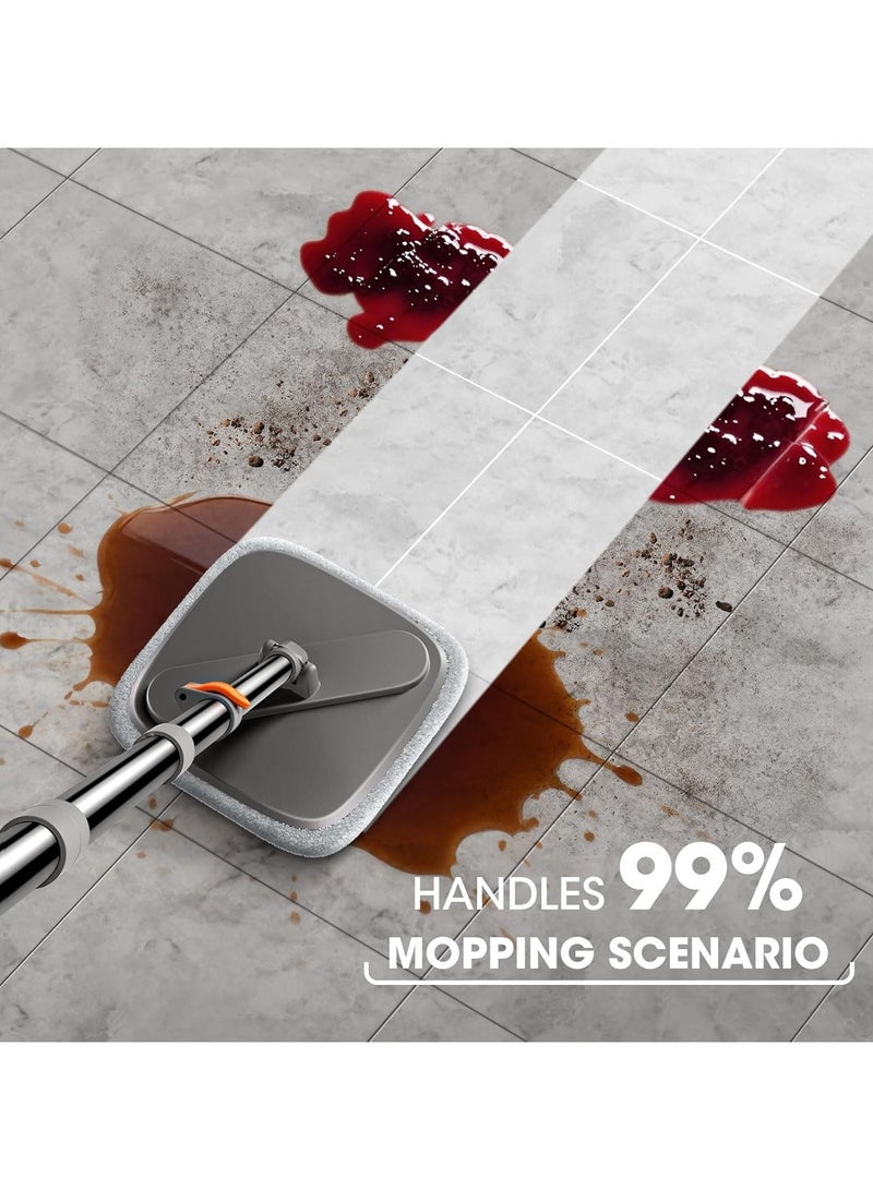 ARNOTEC Spin Mop and Bucket Set with Separate Water System – Large Flat Mop with Self-Wringer, 2 Reusable Microfiber Pads, 360° Rotating Mop Head, Efficient Cleaning for Floors, Walls, and Hard-to-Reach Areas - Image 3