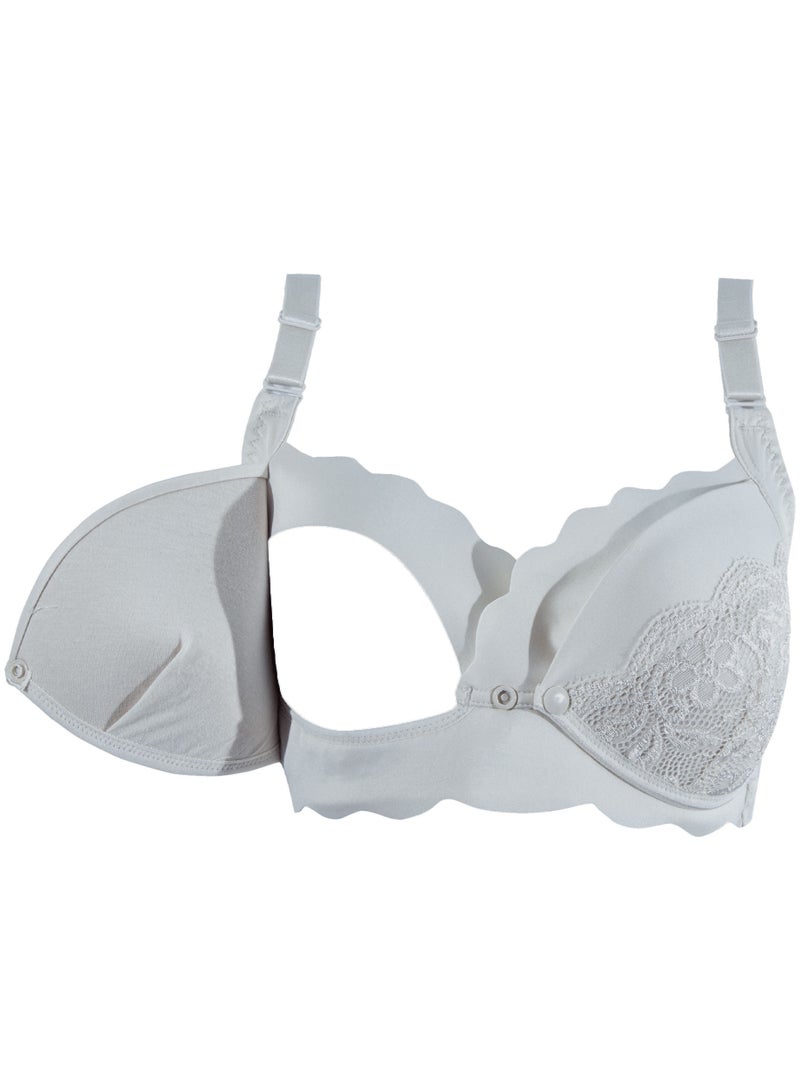 أوكوس حمالة صدر أنيقة للحمل والرضاعة بدون خياطة - رمادي فاتح - كبير - Image 5