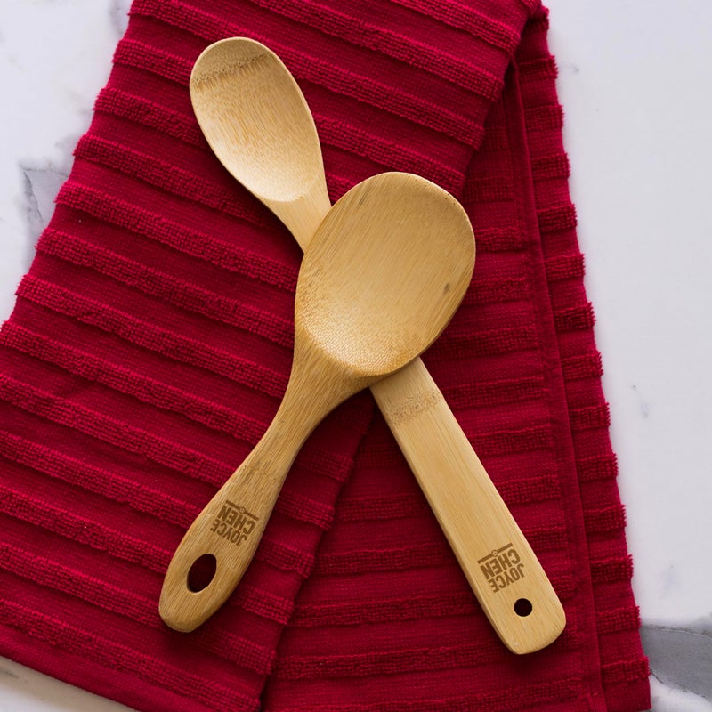 Joyce Chen 11-Piece Burnished Bamboo Cooking Utensil Set with Holder & Spoon Rest, Nonstick-Safe Spoons, Spatulas & Tongs - Image 4