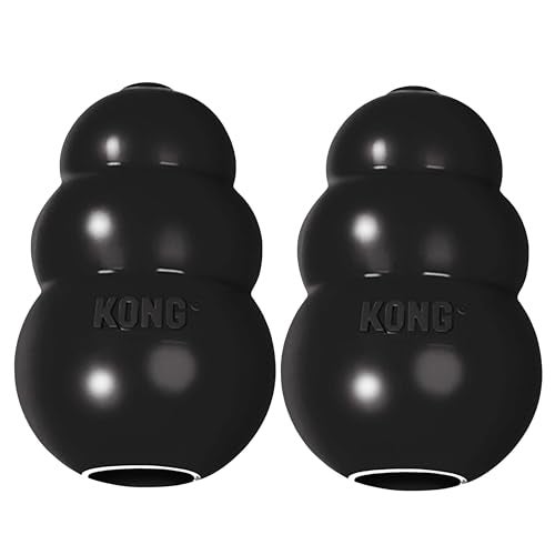 KONG Extreme Dog Toy Fetch Chew Toy TreatFilling Capabilities Erratic Bounce for Extended Play Time Most Durable Natural Rubber Material for Power Chewers for Large Dogs Pack of 2 - Image 1