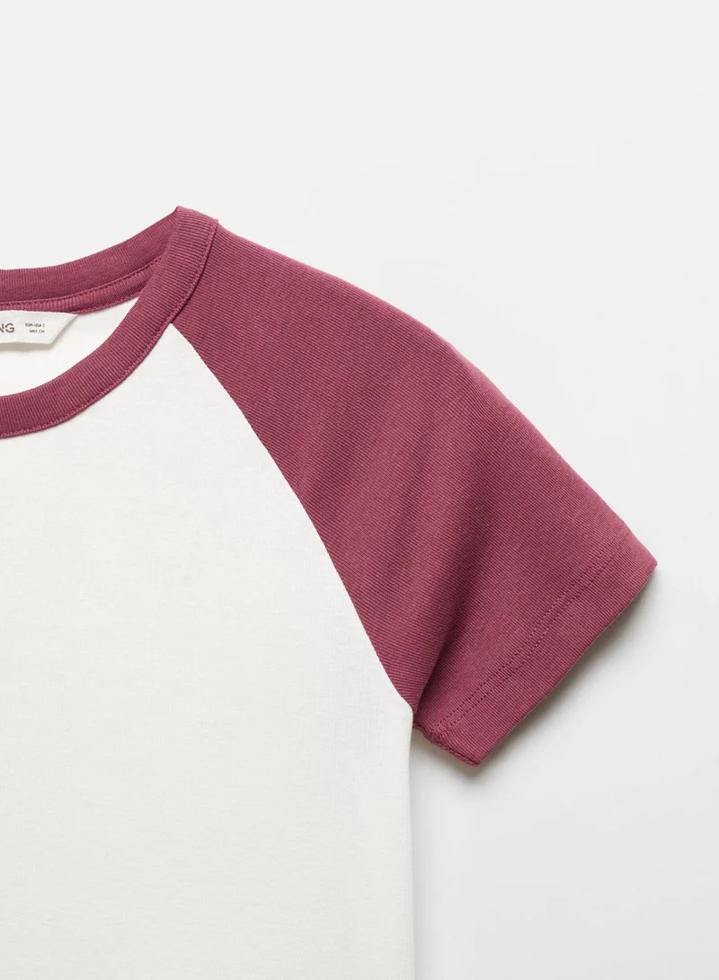 مانجو Youth Color Block Crop T-Shirt