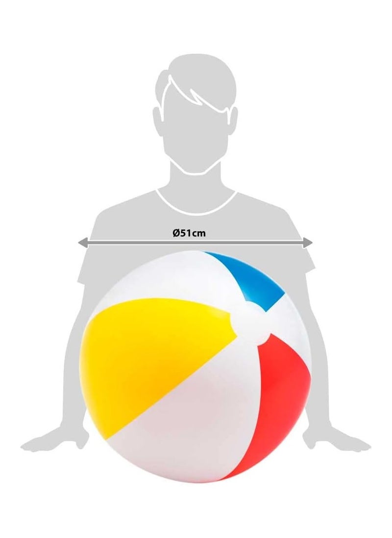 Goolsky Large Beach Balls - 51cm Inflatable Beach Ball, Rainbow Color - Pool Toys for Kids, Beach Toys, Summer Toys, Birthday Party Favors for Kids & Adults  - Image 3