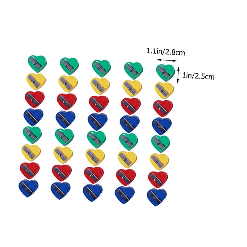 40Pcs Heart Shaped Pencil Sharpeners Manual Compact Handheld For Students Classroom - Image 3