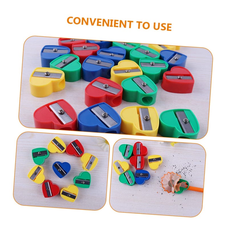 40Pcs Heart Shaped Pencil Sharpeners Manual Compact Handheld For Students Classroom - Image 5