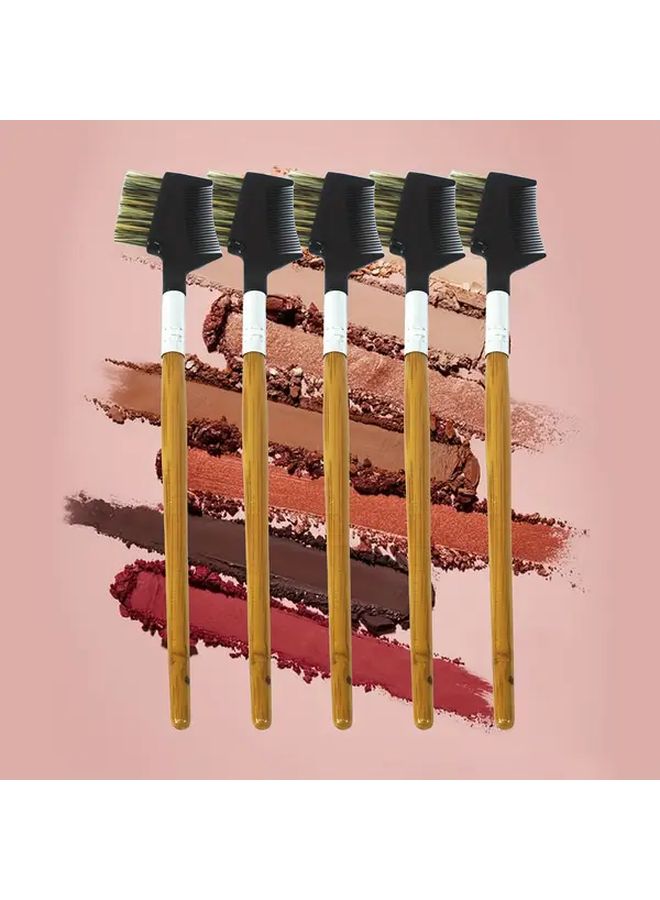 Brown Professional Eyebrow Lash Kit 5 Piece Makeup Brush Set - Image 1