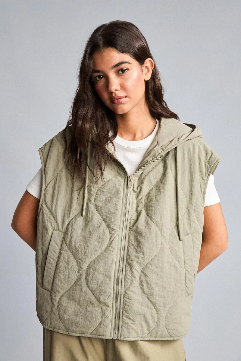 Defacto  Relax Fit Crinkle Fabric Vest for Women | Best Price UAE