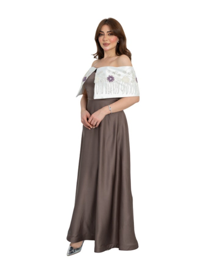 Enchanting Purple Flower Dress A Regal Masterpiece of Romance & Glamour  - Image 4