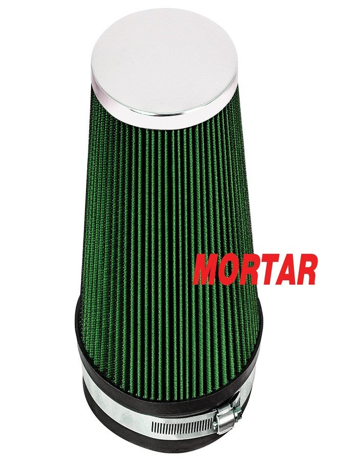 Mortar Aftermarket Auto Air Filter - 6 In Flange ID Car Enthusiast Class Universal Cold Air Intake Gulps in More Air for More Engine Power & Passionate Induction Sound, Length 6 In, Green - Image 5