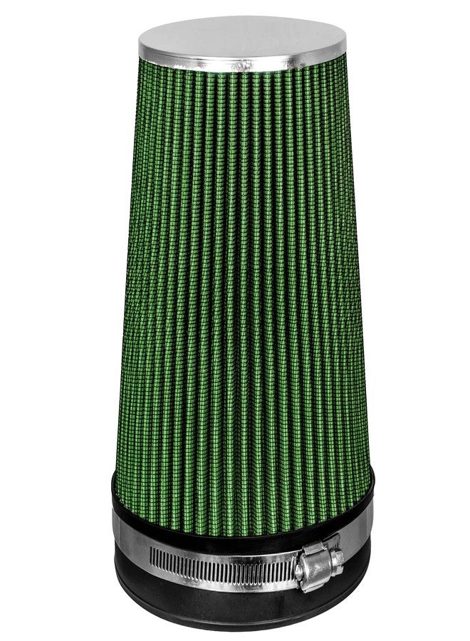 Mortar Aftermarket Auto Air Filter - 6 In Flange ID Car Enthusiast Class Universal Cold Air Intake Gulps in More Air for More Engine Power & Passionate Induction Sound, Length 6 In, Green - Image 1