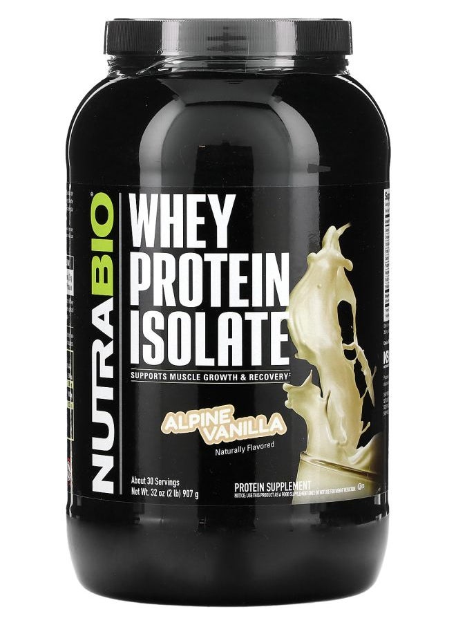 NutraBio Whey Protein Isolate Alpine Vanilla 2 lb (907 g) 