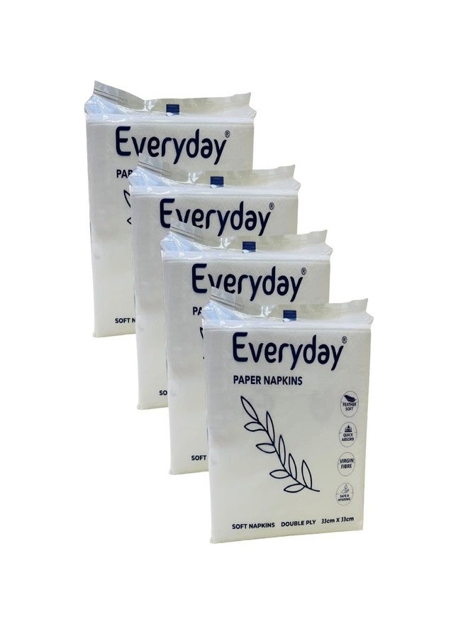 Biogreen Everyday High Absorbent Tissue Paper Napkin (2 Ply, 50 Pulls) (Pack of 4) | 100% Food & skin safe | Use in kitchen & dinning, Catering, School & office, Paper Napkin For Dinning | Tissue Napkin - Image 1