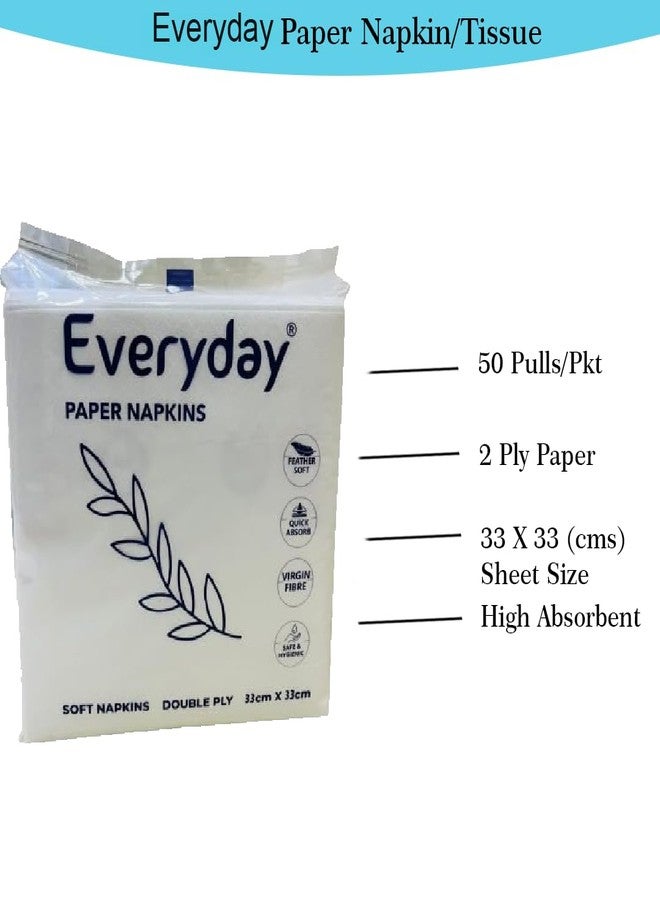 Biogreen Everyday High Absorbent Tissue Paper Napkin (2 Ply, 50 Pulls) (Pack of 4) | 100% Food & skin safe | Use in kitchen & dinning, Catering, School & office, Paper Napkin For Dinning | Tissue Napkin - Image 2