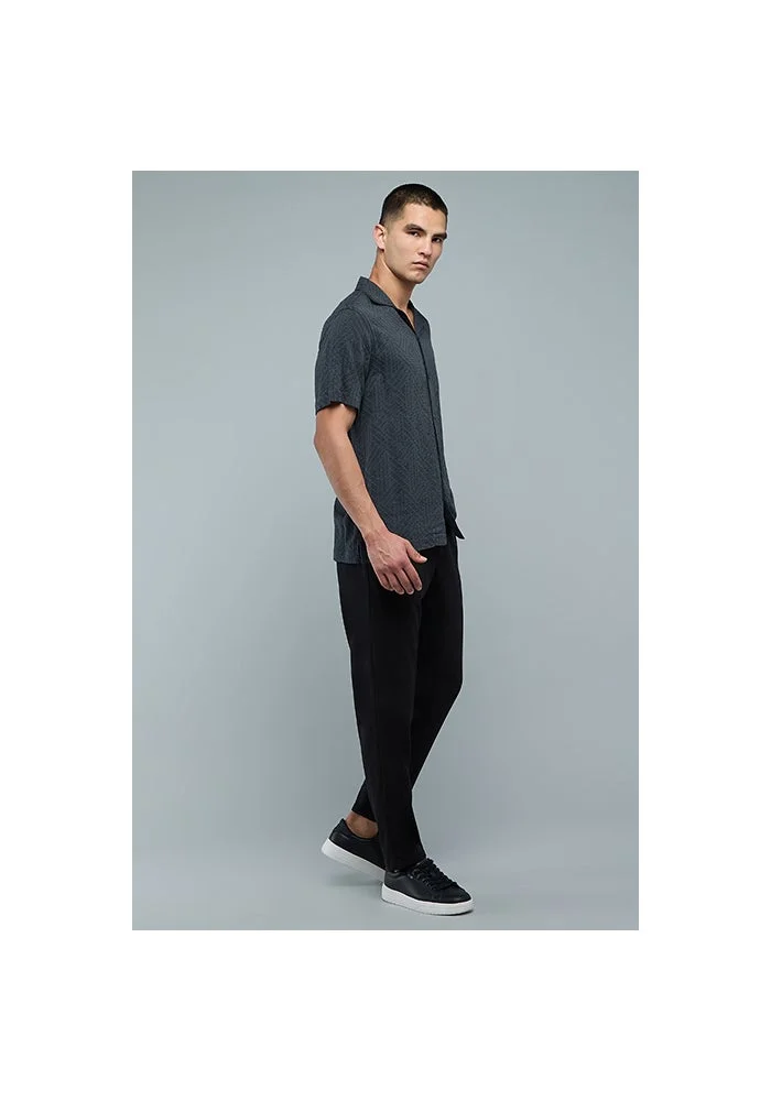 أر أند بي Solid Slim Fit Pants with Button Closure