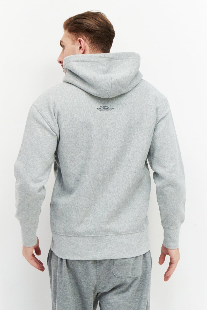 VANS هودي رياضي للرجال بأكمام طويلة مزخرفة، رمادي - Image 2