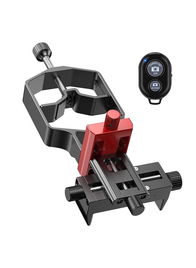 Generic - Universal Phone Scope Digiscoping Adapter 3-Axis Metal Phone Holder Mount for Max. 2.4In Eyepiece Telescope   Spotting Scope Binocular Monocular Microscope with Remote Shutter Replacement - Image 1