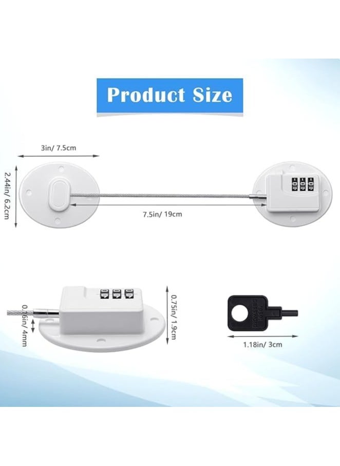 Durable Password Fridge Seal, UPVC No-Punch Leakproof Seal, Child-Resistant Self-Adhesive Seal for Fridge, Windows, and Drawers, Built-in Mini Digital Seal for Extra Safety, White