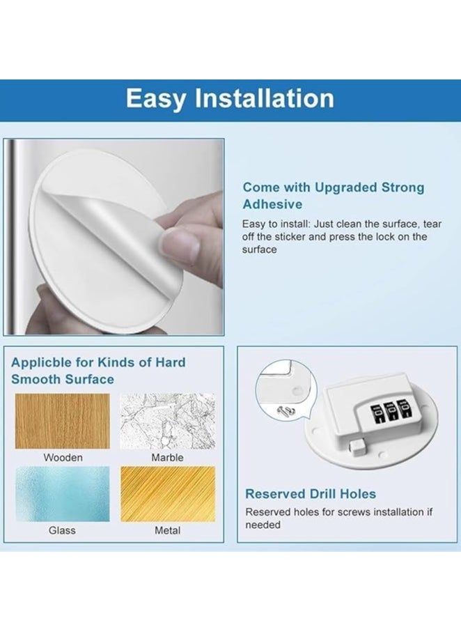 Durable Password Fridge Seal, UPVC No-Punch Leakproof Seal, Child-Resistant Self-Adhesive Seal for Fridge, Windows, and Drawers, Built-in Mini Digital Seal for Extra Safety, White