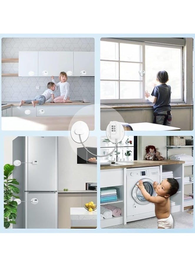 Durable Password Fridge Seal, UPVC No-Punch Leakproof Seal, Child-Resistant Self-Adhesive Seal for Fridge, Windows, and Drawers, Built-in Mini Digital Seal for Extra Safety, White