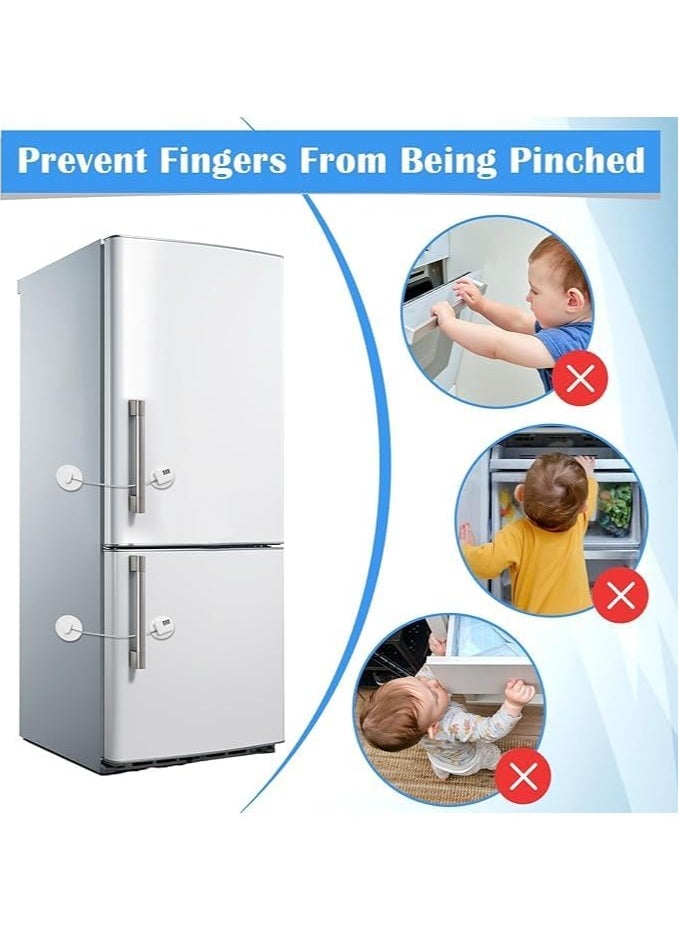 Durable Password Fridge Seal, UPVC No-Punch Leakproof Seal, Child-Resistant Self-Adhesive Seal for Fridge, Windows, and Drawers, Built-in Mini Digital Seal for Extra Safety, White