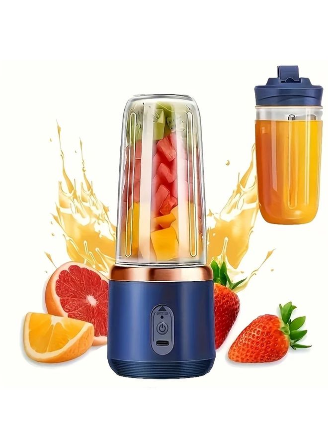 Blue Portable USB Juicer With 2 Cups 18000 RPM Motor For Home Travel Gift - Image 1