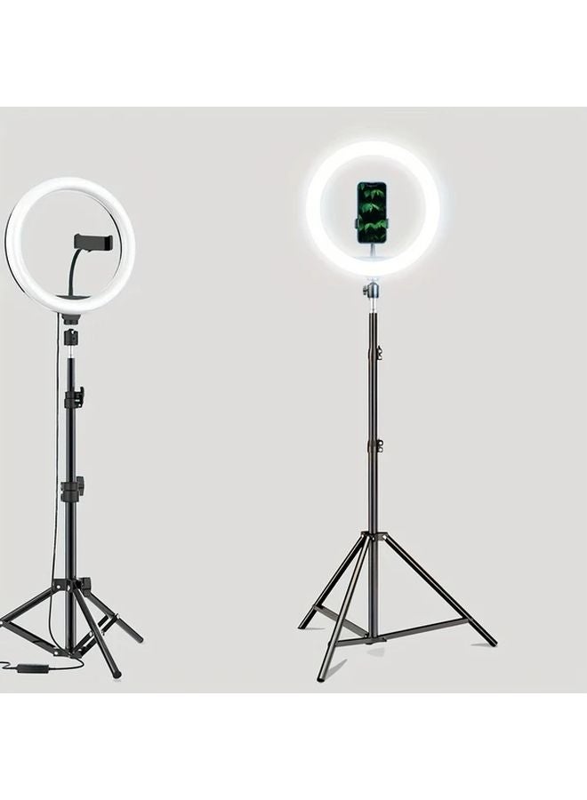 12.99 بوصة حلقة ضوء LED مع حامل ثلاثي القوائم قابل للتعديل 43.31 بوصة للبث المباشر - Image 1