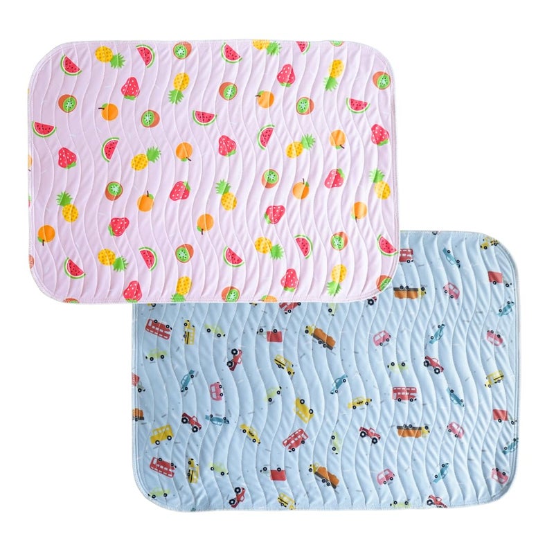 Happy Matty Babys Extra Absorbent Quick Dry Sheet Playmat Waterproof Reusable Washable Colourful Comfortable Mattress Crib Protector Pack of 2 Medium 50X70 Large 70X100 - Image 1