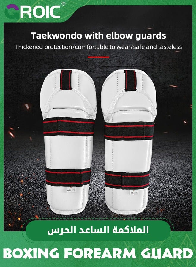GROIC 1 Pair Boxing Forearm Guards, Taekwondo Forearm & Elbow Guard, Kickboxing Muay Thai, MMA Martial Arts Kicking Sparring Training Gear, BJJ Karate Boxing Taekwondo TKD Protector,176-190 CM - Image 2