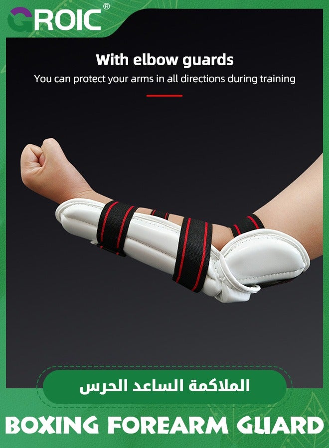 GROIC 1 Pair Boxing Forearm Guards, Taekwondo Forearm & Elbow Guard, Kickboxing Muay Thai, MMA Martial Arts Kicking Sparring Training Gear, BJJ Karate Boxing Taekwondo TKD Protector,176-190 CM - Image 3