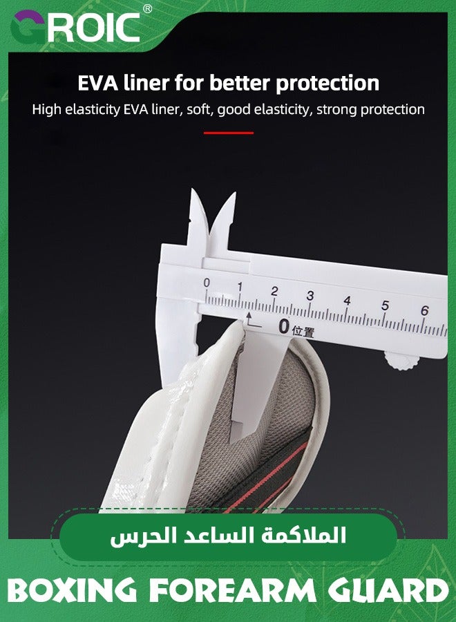 GROIC 1 Pair Boxing Forearm Guards, Taekwondo Forearm & Elbow Guard, Kickboxing Muay Thai, MMA Martial Arts Kicking Sparring Training Gear, BJJ Karate Boxing Taekwondo TKD Protector,176-190 CM - Image 4