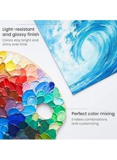 S2C S2C Acrylic Paint set, 36x12ml Tubes Artist Quality oil Acrylic paints water color Non Toxic vibrant colors, Oil paint suitable for beginners & professionals painting on Canvas, wood, clay (36 COLORS)  - Image 5